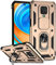 ESONG Funda para Xiaomi Redmi Note 9S/9 Pro/9 Pro MAX Armor Carcasa Protectora de Grado Militar,Cubierta de Cámara Deslizante/360° Giratorio Anilla,paraSoporte de Montaje Magnético del Coche-Oro