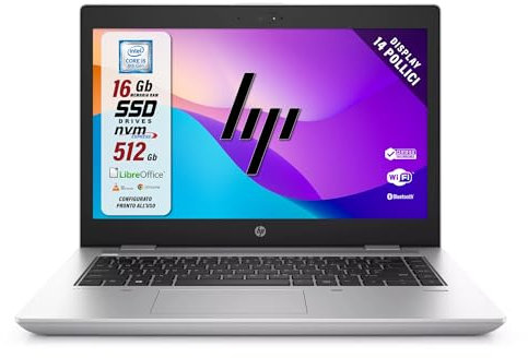 HP ProBook 640, Pc Portatile Notebook, intel Core i5-8th, Ram 16GB SSD 512G, 14 HD, 2 x usb 3.1, 1 x HDMI, Wi-Fi (Ricondizionato)