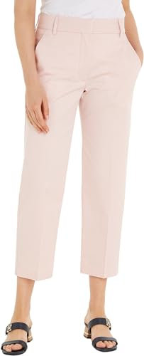 Tommy Hilfiger Co Blend Slim Straight Chino Ww0Ww40504, Pantaloni in Tessuto, Donna, Rosa (Whimsy Pink), 34