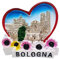 3D-Kühlschrankmagnet Vintage Stadt Bologna Flagge Italien, Kühlschrankmagnet, Dekoration für Magnettafel, Haus und Küche, Büro