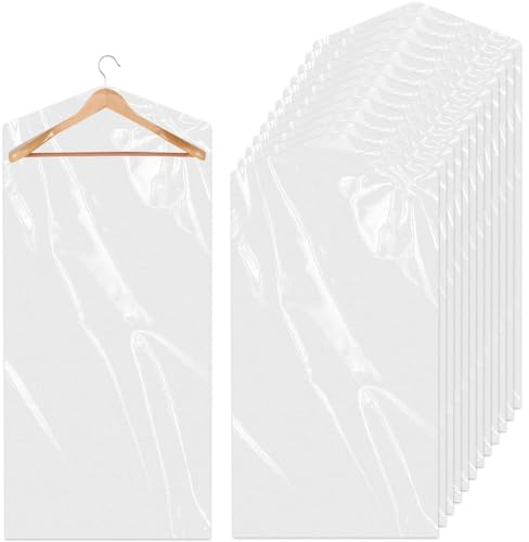 YZDZSW Kleiderschutz, 25 Stück Hängen Kleidersäcke, Wasserdicht Staubschutz Schutzschild Staubdichte Kleidersäcke für Anzüge Sakkos Hemden (60x120cm)
