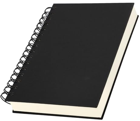 Yarotm Notizbuch A5 Liniert - 1 Stück Spiralblock Notizbuch Liniert - A5 Ringbuch Notizblock 100GSM Papier 240 Seiten - Tagebuch Spiralbindung Schreibheft Schreibbuch Studenten, Schwarz