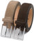 Riemen & Co Herrengürtel Bobby - Wildleder - 2er-Pack: Taupe & Dunkelbraun - Breite: 3,5 cm - 95 cm