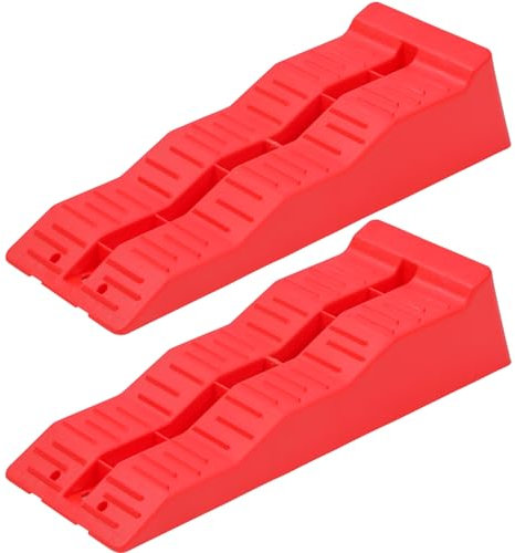 KATSU Rampe di Livellamento per Roulotte 2 Pezzi Capacità 5 Ton 3 Livelli Cunei Livellamento Camper da Campeggio in Plastica per Impieghi Gravosi per Garage Officina Auto
