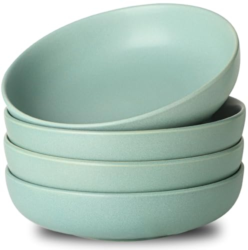Tikooere Pastaschalen aus Steingut, 100 ml, Salatschüsseln, Set mit 4 großen Küchenschüsseln für Pasta, Salat, Abendessen, Keramik-Schüssel, Teller für Bauernhaus-Geschenk, mikrowellen- und