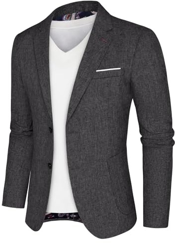 PJ PAUL JONES Sakko Herren Sportlich Regular Fit Freizeit Modern Blazer Anzugjacke für Männer (Grau, L)