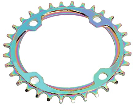 Bnineteenteam Plato Ovalado de Bicicleta, Plato de Bicicleta de Montaña Aleación de Aluminio 32T Bicicleta Ovalada de una Sola Velocidad Plato de Rueda de Disco de Diente Negativo Positivo