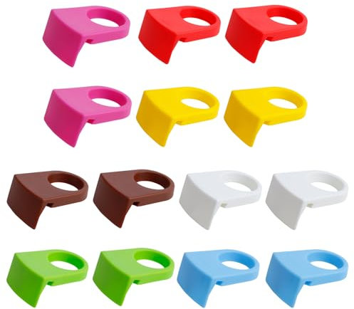 14 PCS Bottle Buckle Wine Glass Clip Holders, Colorful Beer Snap Cocktail Bottle Clips for Home Birthday Wedding Party, Wine Glass Bathroom (Colorful)