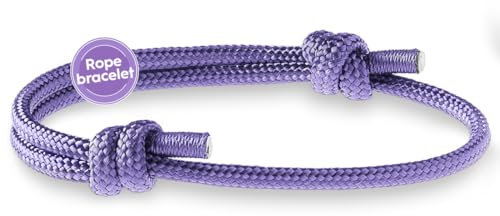 Motti Way Bracciale Uomo Corda Nautica, Braccialetto Viola Resistente E Durevole, Bracciali Resistente All'acqua Per Uomo E Donna, Accessori Eleganti, Braccialetti Da Surf Unisex Con Corda Regolabile