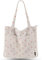 Prite Corduroy Tote Bag for Women Large Shoulder Bag with Zipper and Pockets for College School Work Travel Shopping