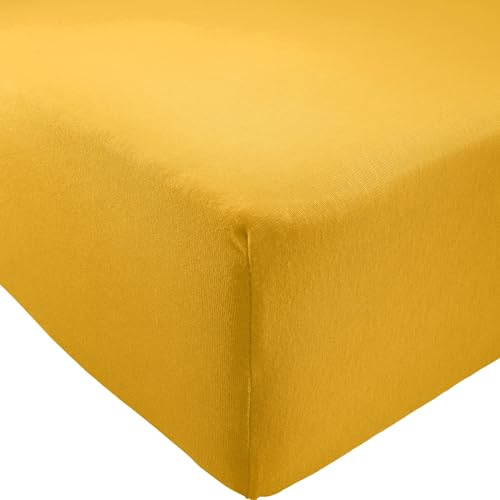 REDBEST Spannbettlaken Pittsburgh Single-Jersey Gold Größe 180x200 cm - 200x200 cm
