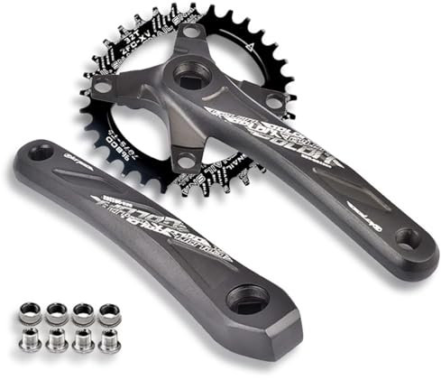 HZXQCVB Platos Y Bielas para Bicicleta De Montaña Cono Cuadrado 170/175mm Brazo 104/64 BCD 32T/34T/36T/38T/40T/42T Plato Monoplato Aleación De Aluminio Juego De Bielas para 10/11S(175mm,32T)
