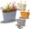 Trendi Hanging Plant Pots, Flower Planters with Detachable Hook for Balcony Fence, Garden, Home Decor, Indoor/Outdoor Wall Planters for Railings & Fences (Set of 4)