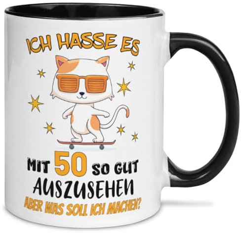 Geschenke zum 50. Geburtstag Tasse für Frauen,Geburtstagsgeschenk für frauen mama oma 50,Tasse Personalisiert Kaffeetasse mit Spruch Ich Hasse es mit 50 so Gut Auszusehen, Aber was Soll Ich Machen?