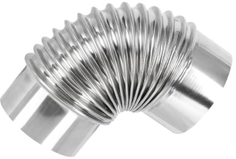 NULYLU Stainless Steel Stove Chimney Flue Exhaust Pipe Elbow Connector Durable Heating Flue Pipe for Central Heating Systems and Boilers Ideal for Efficient Smoke Ventilation