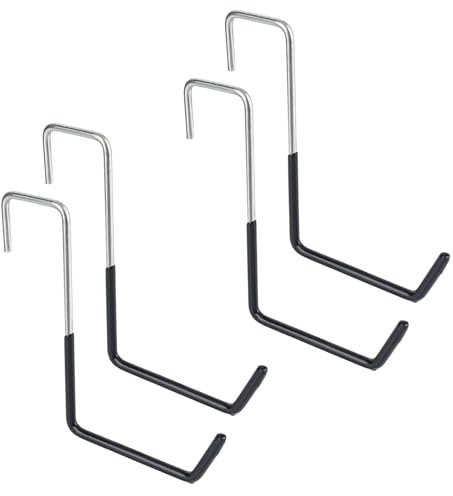 bssmmai Ganchos de garaje grandes para colgar (4 unidades) – Ganchos de carga pesados, resistentes ganchos de metal para escaleras, plantas, herramientas y bicicletas para vigas de techo, capacidad de