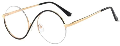 AOOLIA Damen Blaulichtfilter, TR90 UV400 Vintage Fake Glasses Ohne Stärke Brille, Anti-Müdigkeit Anti-Blaulicht Brillen (Black)