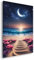 deyoli Sabbia verso il mare, sotto il cielo stellato scintillante e la mezzaluna, formato: 120 x 80 cm, XXL, stampa artistica su cornice di legno/tela/parete o decorazione soggiorno