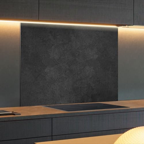 Spritzschutz Küchenrückwand Alu Matt 60 x 60 x 0,3 cm Anthrazit Betonstruktur, Küchenwand Wandschutz, Herd Spritzschutz, Rückwand Küche, Pfannenspritzschutz - RUECKWAND24