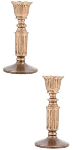 Ciieeo 2 Stück Kerzenständer Große Kerzenhalter Stabkerzen Hochzeitsgeschenke Für Gäste Vintage Kerzenständer Vintage Kerzenleuchter Säulen Kerzenstäbe Harz