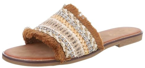 Ital Design Damen Sandalen mit Blockabsatz, runde Spitze