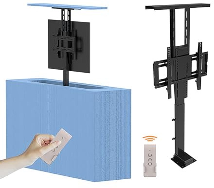 Motorisierter Tv-Halterungsständer - Lcd-Tv-Bodenständer, Für 42-70 Zoll Teleskop-Tv-Lift, Mit Fernbedienung Höhenverstellbarer Elektrischer Ständer, Automatisch Anhebender Tv-Ständer Kann In Einer K