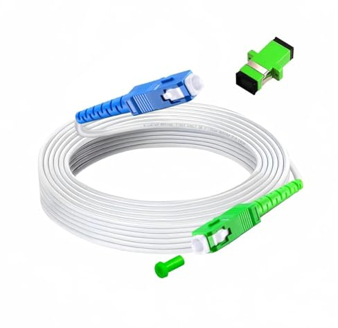 MiusKiw Cable Fibre Optique Freebox 1m, Rallonge Free SC/APC à SC/UPC | Compatible Free Pop/Pop S/Ultra/Révolution Light. IL≤0,2dB RL≥60dB. G.657.A2 LSZH Ø3mm. Rayon 7,5mm. +1 Coupleur SC/APC