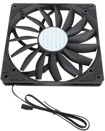 EIMSOAH 140mm 4 Pin PWM Case Fan, Thin 15mm 1100RPM MFDB Bearing PC Cooling Fan, 12V, for DIY Cooling, Case, Cabinet, Exhaust Projects (Black)