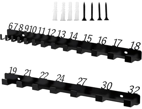 ycezw Porte-outils - Organisateur de clés universel, étagère murale réglable | Rangement en métal pour garage, atelier, jardinier mécanique, abri de jardin, van, accessoires de rangement