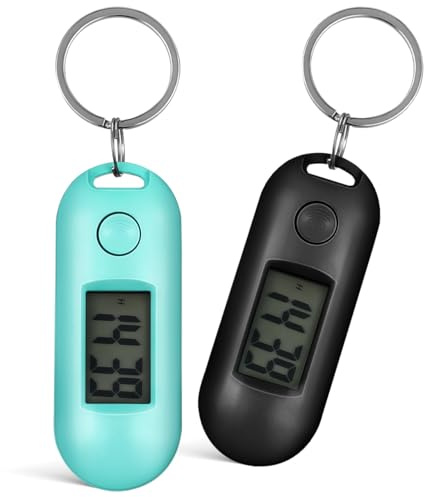 HANABASS 2 Montres Numériques de Poche, avec Porte-Clés | Compactes, Faciles à transporter, Pour examens, étudiants, sacs à dos, ceintures et usage quotidien