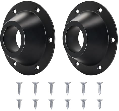 RASTKY Wohnmobil-Tischfußhalterung, Stabile Aluminiumlegierung, Tischfußhalterung mit Schrauben für Feste Tischunterseite und Boden für Wohnmobil-Esstischstangen, 5,7 cm, Schwarz (Black)