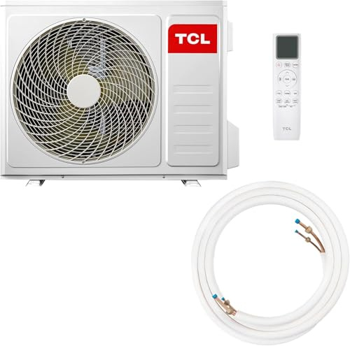 TCL Climatiseur split 24000 BTU BreezeIN avec WIFI, commande vocale, pour 70 m² – 4 en 1 : chauffer, refroidir, déshumidifier, ventiler – avec mode antigel 8 °C, Éco & Turbo.