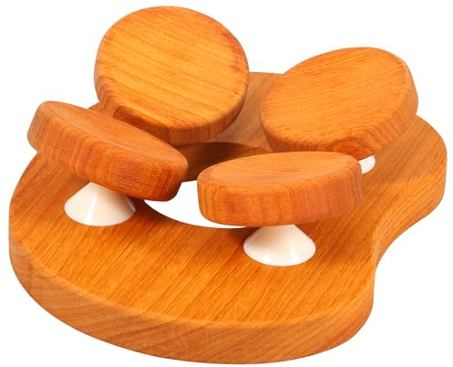 Wooden Sauna Headrest Portable Sauna Head Pillow with Rotatable Disc for Stiff Neck, Shoulder Pain, Head Health and Relaxation Accessory for Gym Home Spa Present