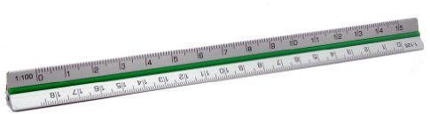 Dreikantmaßstab Aluminium silber eloxiert 15cm