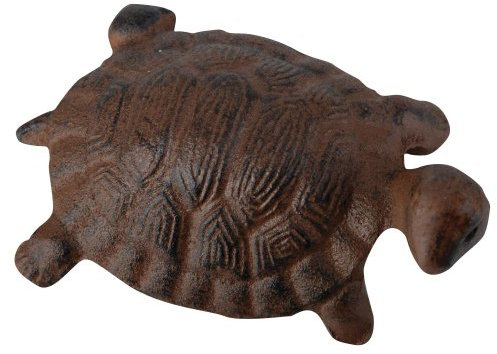 Esschert Design Gartenfigur, Skulptur Motiv Schildröte aus Gusseisen in braun, Größe S, ca. 11 cm x 7,4 cm x 5,6 cm