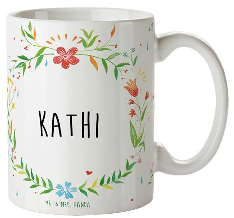 Mr. & Mrs. Panda Tasse Kathi - Geschenk, Schöne Teetassen, Kaffeetassen, Porzellantasse