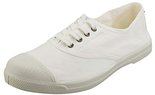 Natural World Eco - Zapatillas Mujer de algodón orgánico y Caucho - Color Blanco - 102 (Blanco, Sistema Tallas Calzado EU, Adulto, Mujer, Números, Mediano, 40)