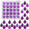 Christmas Concepts® Packung mit 25 Glänzend, Matt & Glitter Mini Weihnachtsbaum-Flitter (Purple)