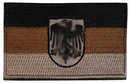PATCH Bundeswehr GERMANY Deutschland Flagge in Tropenauführung FAHNE Groß mit BUNDESADLER mit Hakenband & Flauschgegenstück 5 x 8 cm