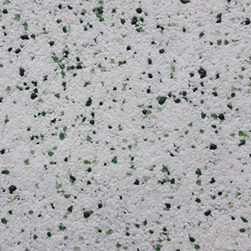20kg Buntsteinputz Mosaikputz 1-3mm SOP67 Weiß (Naturkorn) + Glas Grün Mix Wandputz - Hergestellt in Bayern -