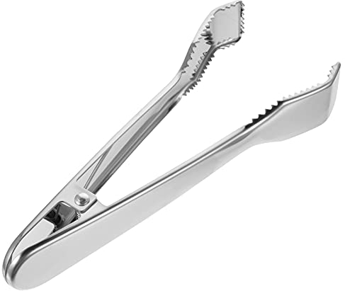 NUOBESTY 1 pinza de hielo de acero inoxidable – Clip multifuncional de resorte para cubitos de hielo, bares, cocinas y fiestas (plata)