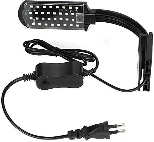 ViaGasaFamido Aquariumlampe, 5W Ultradünnes Aquarium LED Clip Licht Wasserdichtes Aquarium Licht 6MM Mini Thin Body Aquarium Clip-on Lampe Aquarium Zubehör