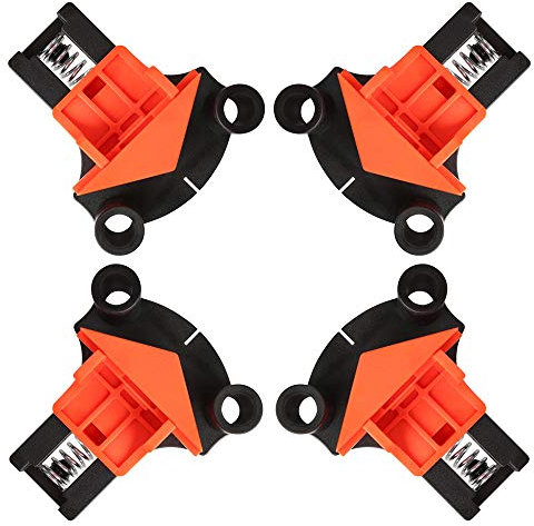 Bseical 4pcs Woodworking Clamps, 90 Degree Right Angle Clamps, Multifunctional Corner Clip, Cabinet Claw Clamp, DIY Hand Tools, for Wood Welding, Picture Framing Etc