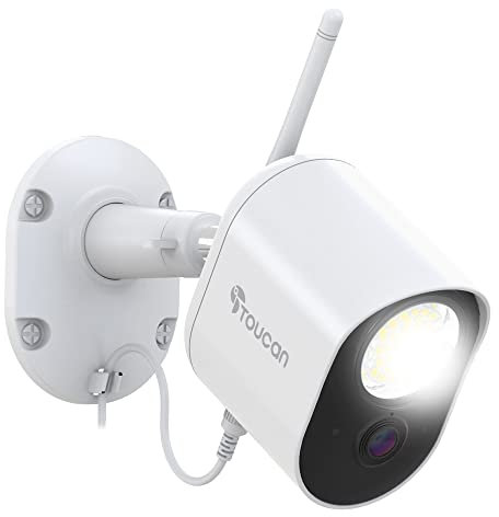 TOUCAN Wired Outdoor Security Camera with 1200 Lumen Floodlight & RADAR Motion Detection, HD CCTV Camera Systems, Security Lights Outdoor Motion Sensor, No Monthly Fees