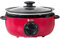 ICOOK USC-35-OP001RD 3.5 Quart Slow Cooker ,Aluminium Sear/Sauté Stew Pot Stovetop safe,Dishwasher Safe,Glass Lid,Adjustable Temp,Food Warmer,Red