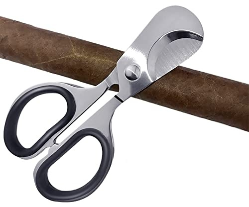 Ciseaux à cigares portables en acier inoxydable - Coupe-cigares à double lame - Ciseaux à guillotine pour différents cigares - Ciseaux à cigares universels - Argenté