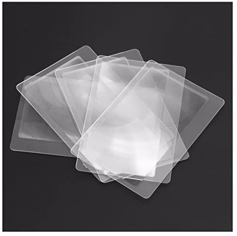 Mikroskop-Zubehör-Kit 10 stücke Vergrößerungsglaslinse Klarglas Karte 3X Lupe 8.00 * 5,50 * 0,04 cm Mikroskopische Objektträger