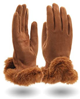 QUEEN HELENA Damen Fingerhandschuh G03 Camel, Einheitsgröße