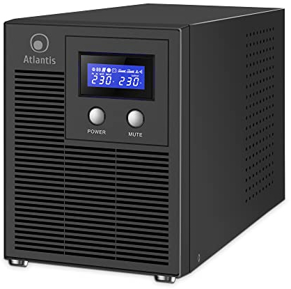 Atlantis A03-HP3003P Gruppo di Continuità Onda Sinusoidale Pura 2000VA 1400W Line Interactive, display LCD, porta USB-HID, 6 uscite IEC, 2 batterie 12V-9Ah, porta seriale RS232, slot per SNMP, softwar
