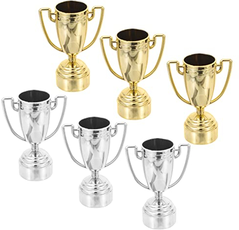 STOBOK 6pcs Small Trophy Soccer Toys Winner Trophies Kids Basketball Athletic Trophy Decor Cake Toy Mini Kids Rewards Model Football